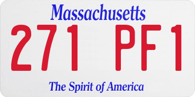 MA license plate 271PF1