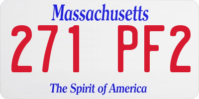 MA license plate 271PF2