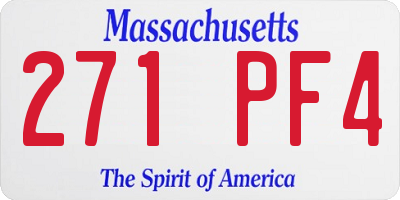 MA license plate 271PF4