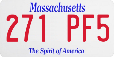 MA license plate 271PF5