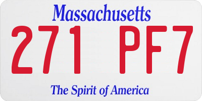 MA license plate 271PF7