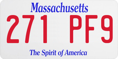 MA license plate 271PF9