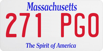 MA license plate 271PG0