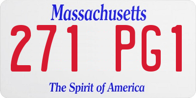 MA license plate 271PG1