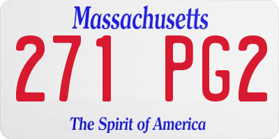 MA license plate 271PG2