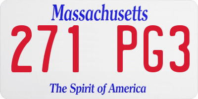 MA license plate 271PG3