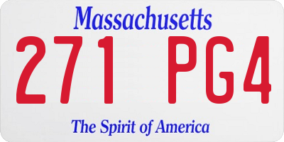 MA license plate 271PG4