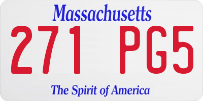 MA license plate 271PG5