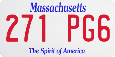 MA license plate 271PG6