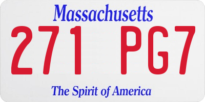 MA license plate 271PG7
