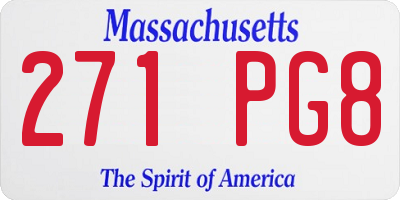 MA license plate 271PG8