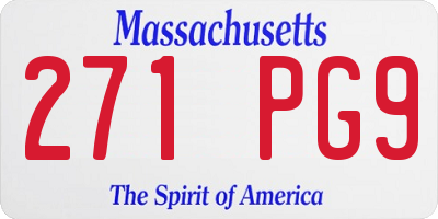 MA license plate 271PG9