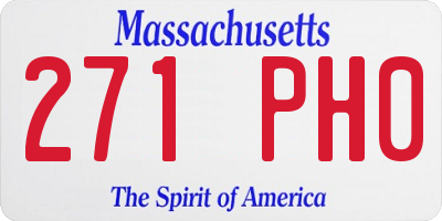 MA license plate 271PH0