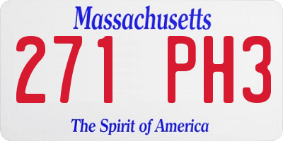 MA license plate 271PH3