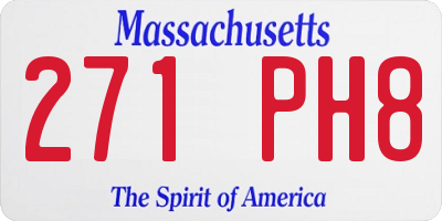 MA license plate 271PH8