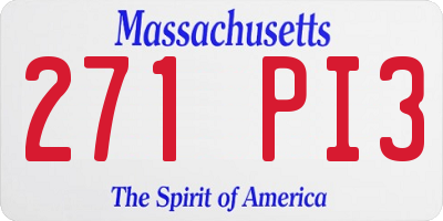 MA license plate 271PI3