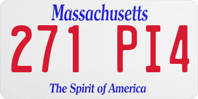 MA license plate 271PI4