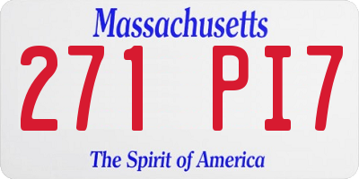 MA license plate 271PI7