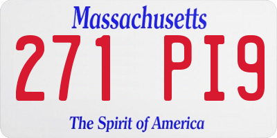 MA license plate 271PI9