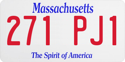 MA license plate 271PJ1