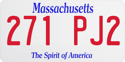 MA license plate 271PJ2