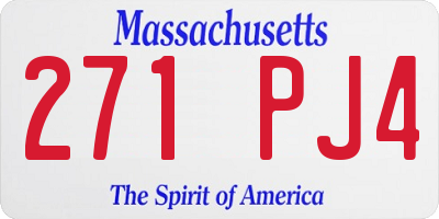 MA license plate 271PJ4