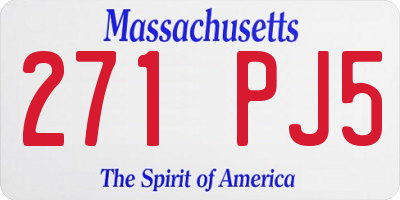 MA license plate 271PJ5