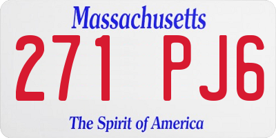 MA license plate 271PJ6