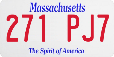 MA license plate 271PJ7