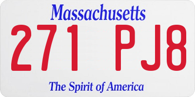 MA license plate 271PJ8