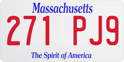 MA license plate 271PJ9