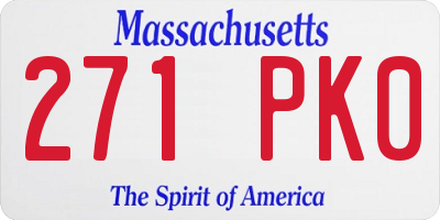 MA license plate 271PK0