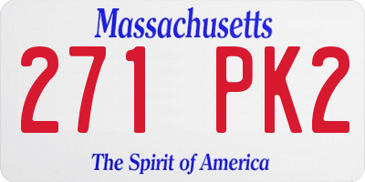 MA license plate 271PK2