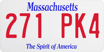 MA license plate 271PK4