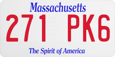 MA license plate 271PK6