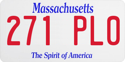 MA license plate 271PL0