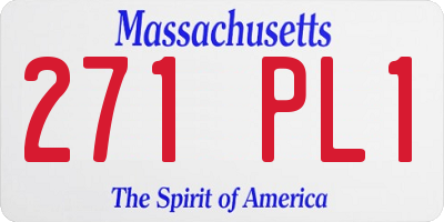 MA license plate 271PL1