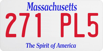 MA license plate 271PL5