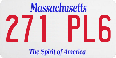 MA license plate 271PL6