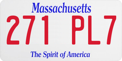 MA license plate 271PL7