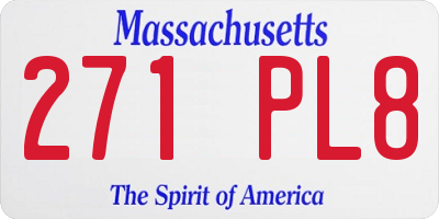 MA license plate 271PL8