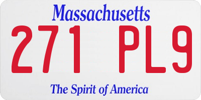MA license plate 271PL9