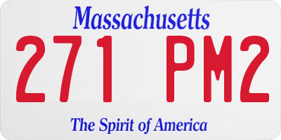 MA license plate 271PM2