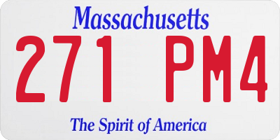 MA license plate 271PM4