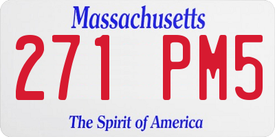 MA license plate 271PM5