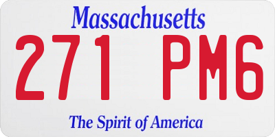 MA license plate 271PM6