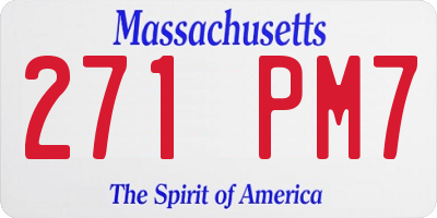 MA license plate 271PM7