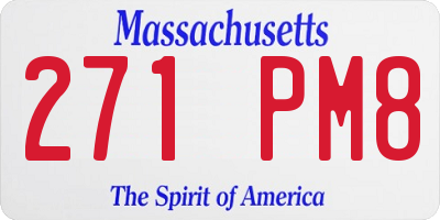 MA license plate 271PM8