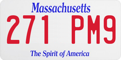 MA license plate 271PM9
