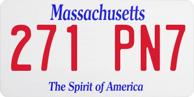 MA license plate 271PN7